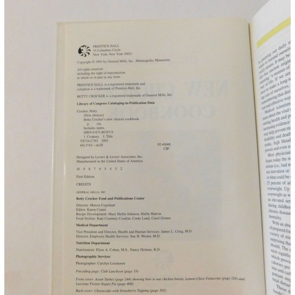 Betty Crocker New Choices Cookbook Over 500 Recipes for Eating Right 1993 HB - Picture 4 of 11